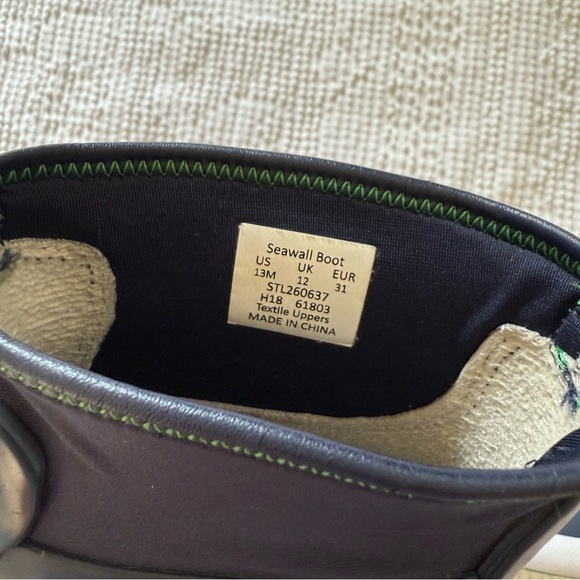 Sperry Boys Seawall Navy Rain Boots Size 13 - Picture 7 of 8